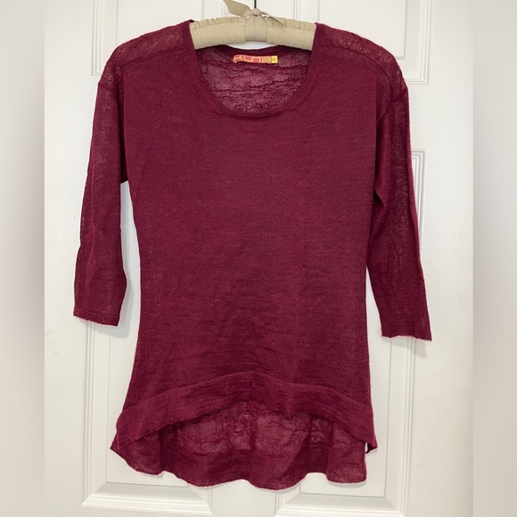 Kuna Peruvian Baby Alpaca Luxury High Low Semi-Sheer Sweater Size US M MSRP $300 - Picture 2 of 10